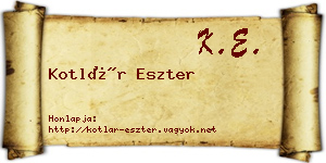 Kotlár Eszter névjegykártya